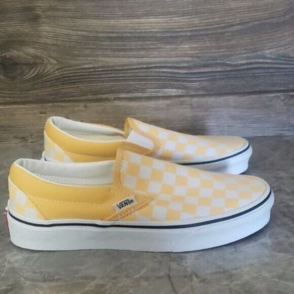 New Vans Classic Slip Checkerboard Womens Yellow Sneakers Size 6.5 Canvas Skater - Picture 5 of 10